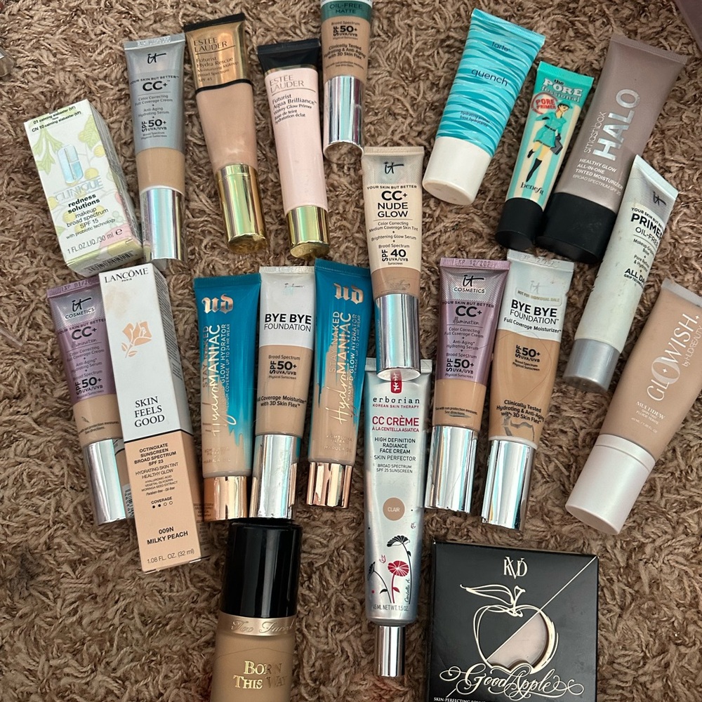 Lot of tinted moisturizers, cc creams, and foundation in fair-light/medium